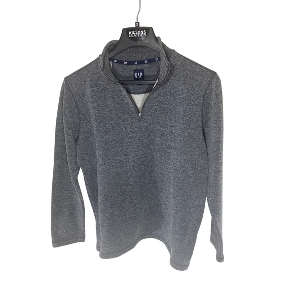 Men Medium Gap Gray Pullover Mock Neck Long Sleeve 1/4 Zip Casual Activewear Top - Picture 1 of 6